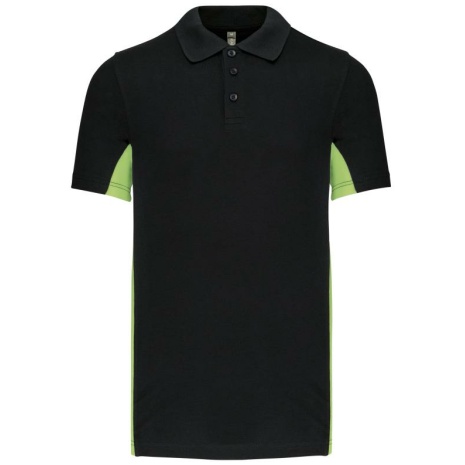 Tweekleurige piquépolo korte mouwen heren