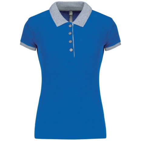 Piqué-damespolo tweekleurig