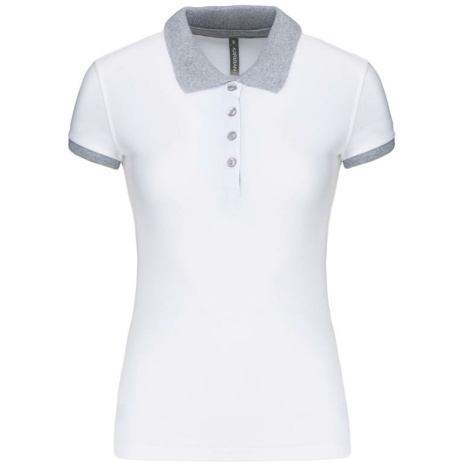 Piqué-damespolo tweekleurig