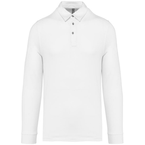 Herenpolo lange mouwen van jersey