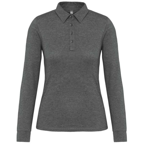 Damespolo lange mouwen van jersey