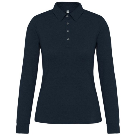 Damespolo lange mouwen van jersey