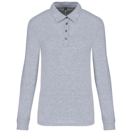 Damespolo lange mouwen van jersey