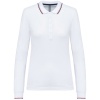 Dames polo van piquétricot met lange mouwen