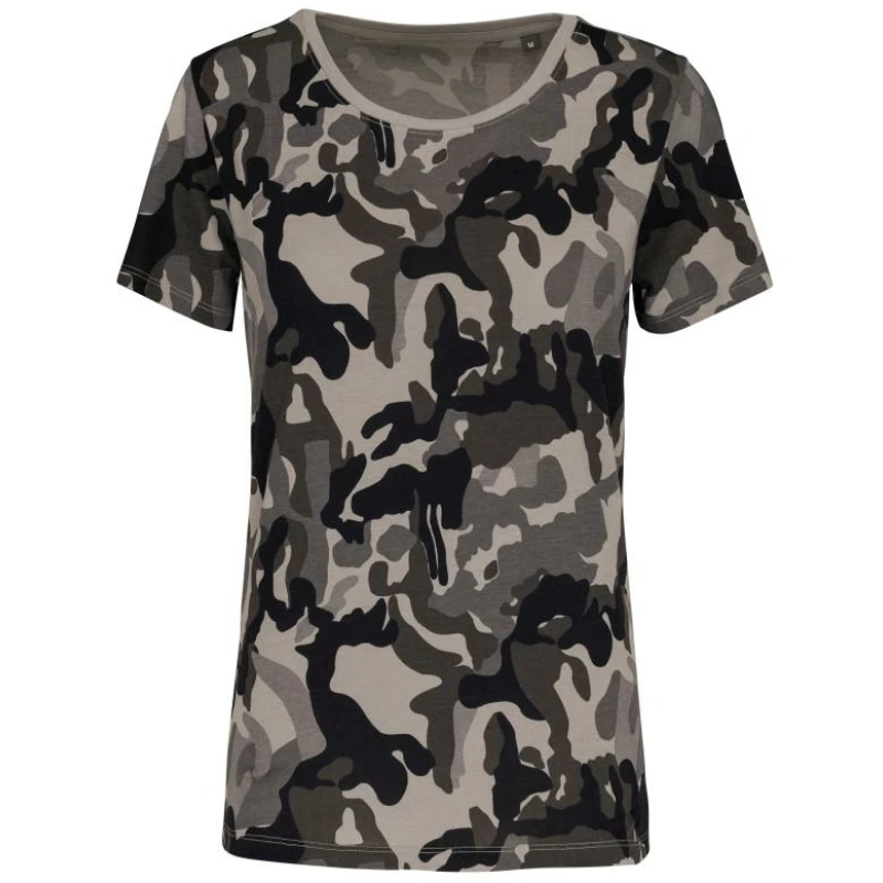 Dames-t-shirt camo korte mouwen