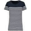 Marine-t-shirt ronde hals Bio dames