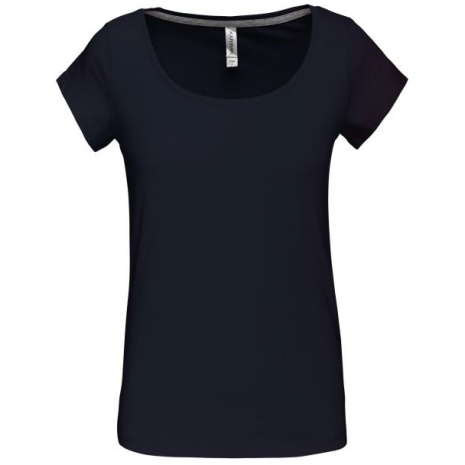 Dames-t-shirt korte mouwen met boothals