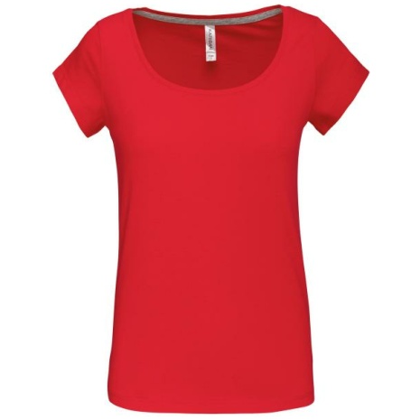 Dames-t-shirt korte mouwen met boothals