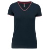 Dames-t-shirt piqué V-hals