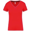 Dames-t-shirt piqué V-hals