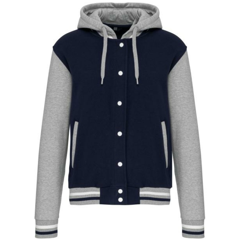 College jacket met capuchon unisex