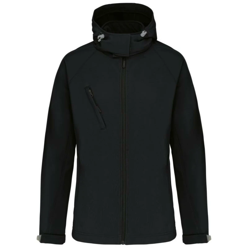 Dames softshell jas met afneembare capuchon