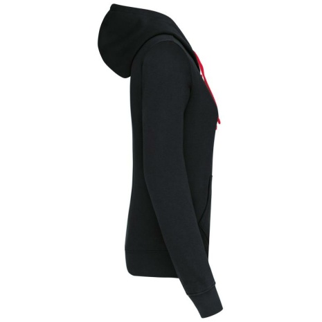 Damessweater met capuchon in contrasterende kleur