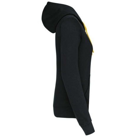 Damessweater met capuchon in contrasterende kleur