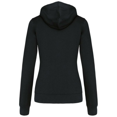 Damessweater met rits en capuchon in contrasterende kleur