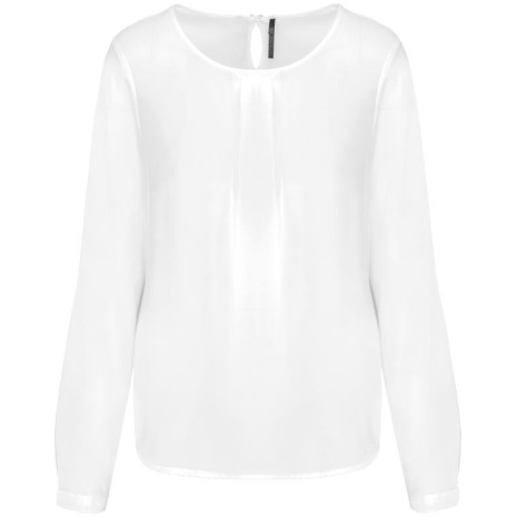 Damesblouse in crêpe met lange mouwen