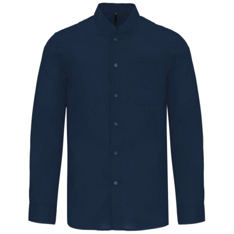 Herenoverhemd met "Mao" kraag lange mouwen