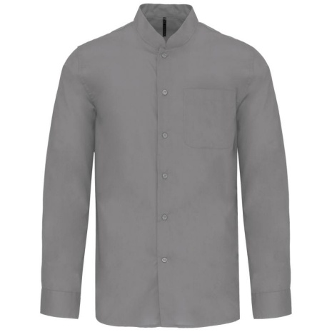 Herenoverhemd met "Mao" kraag lange mouwen