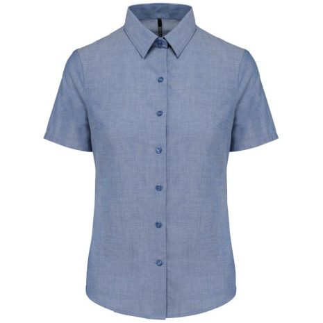 Dames Oxford blouse korte mouwen