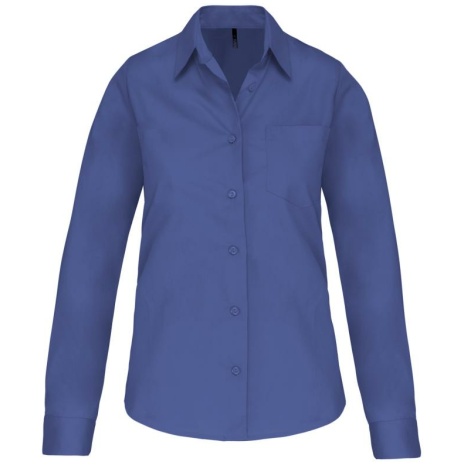 Dames poplin blouse lange mouwen