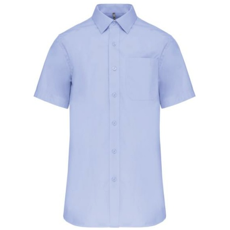 Heren poplin overhemd korte mouwen