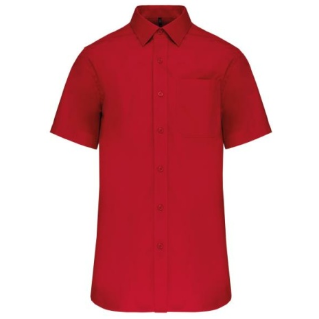 Heren poplin overhemd korte mouwen