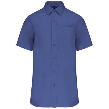 Heren poplin overhemd korte mouwen
