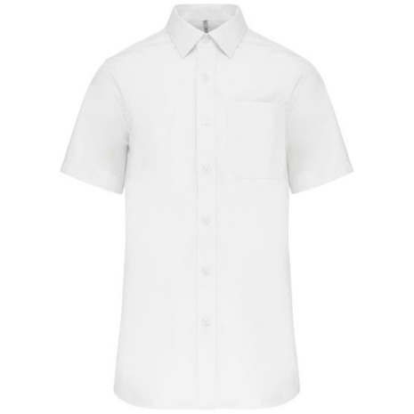 Heren poplin overhemd korte mouwen