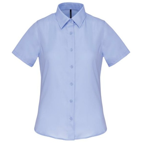 Dames Poplin Blouse Korte Mouwen