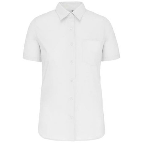Dames Poplin Blouse Korte Mouwen