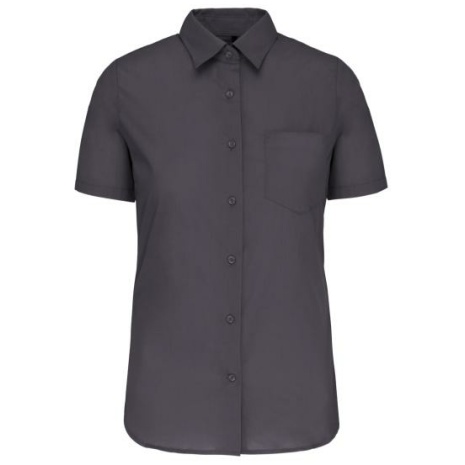 Dames Poplin Blouse Korte Mouwen