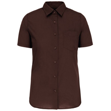 Overhemd in onderhoudsvriendelijk polykatoen-popeline korte mouwen dames