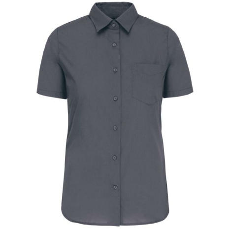 Overhemd in onderhoudsvriendelijk polykatoen-popeline korte mouwen dames