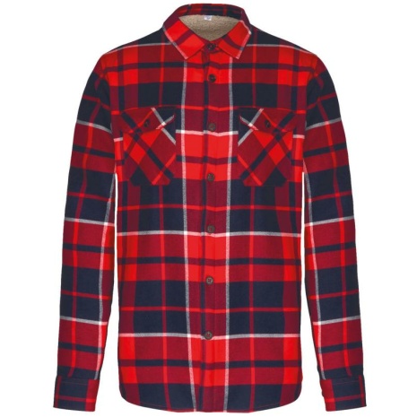 Geruit overhemd met sherpavoering