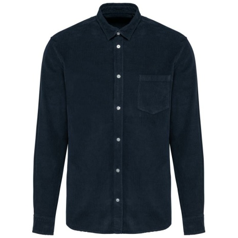 Heren overhemd met lange mouwen in ribfluweel