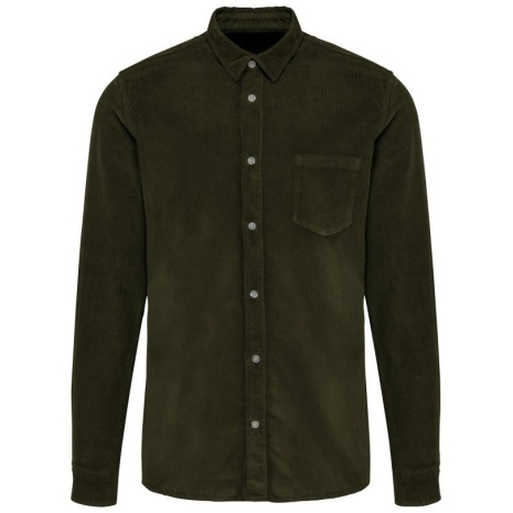 Heren overhemd met lange mouwen in ribfluweel