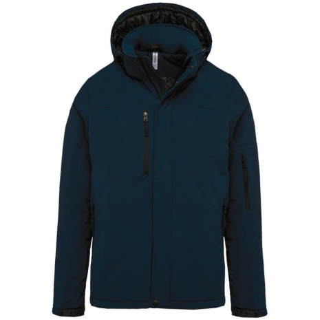 Gewatteerde softshell herenparka met capuchon