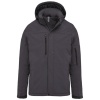 Gewatteerde softshell herenparka met capuchon