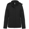 Gewatteerde softshell damesparka met capuchon