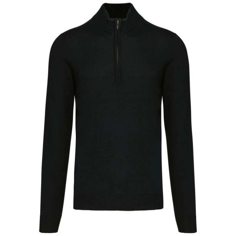 Heren pullover met ritskraag