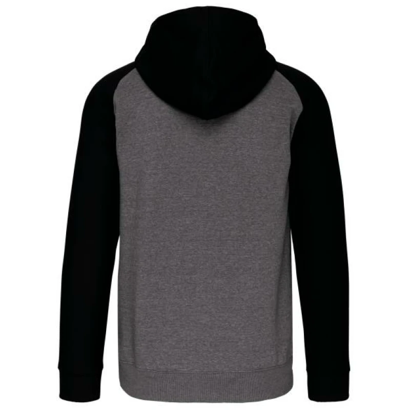 Fleece met rits en tweekleurige capuchon unisex