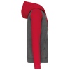 Fleece met rits en tweekleurige capuchon unisex