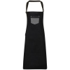 Division - Waxed look denim bib apron with faux leather