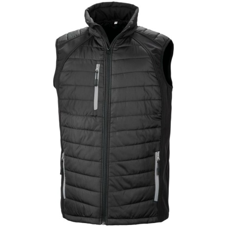 Black compass gewatteerde softshell bodywarmer