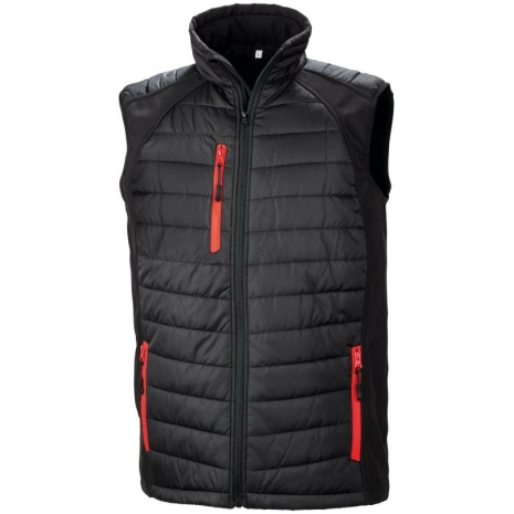 Black compass gewatteerde softshell bodywarmer