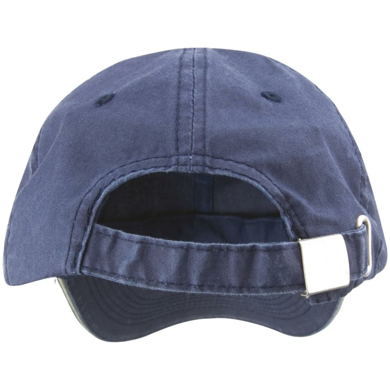 Washed Fine Line Cotton Cap with Sandwich Peak