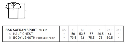 B&C-Maattabel-SAFRAN-Sport-PU-413