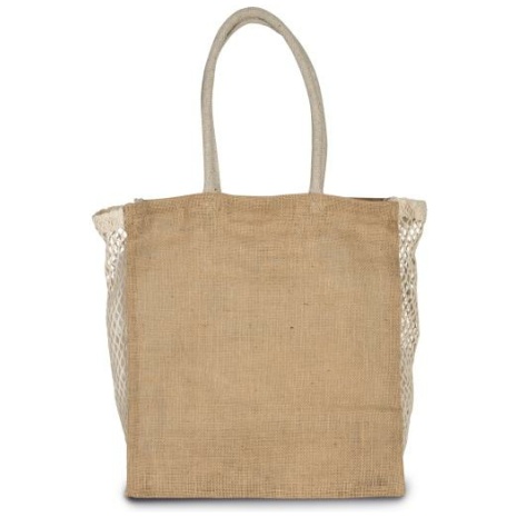 Shopper met plooi van mesh