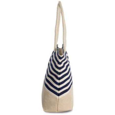 Shopper van jutecanvas in marinestijl