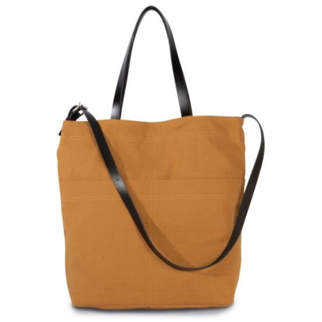 Handtas met lederen schouderriem